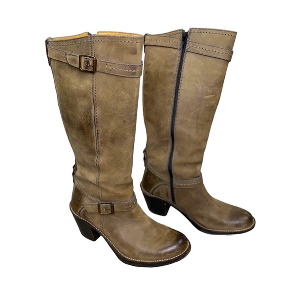 Frye Shoes - FRYE Carmen Tall Boots Size 8.5 Stone Tan Brown